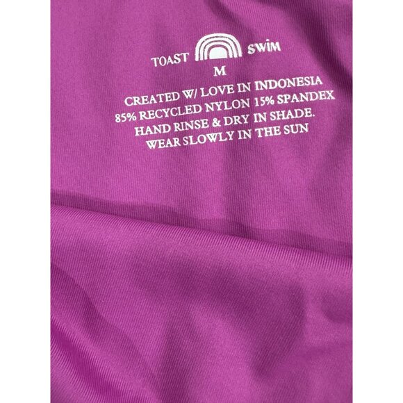 FREE PEOPLE X Toast Swim Women Signature One Shoulder Crop Top Purple MEDIUM - Picture 3 of 6